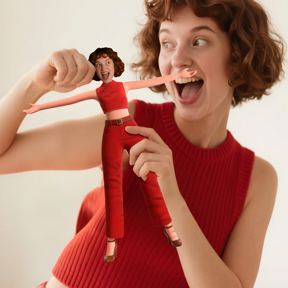 Custom Mini Me Doll with Full Body Photo  Flexible Arms & Legs Funny Gag Gift - auphotoblanket