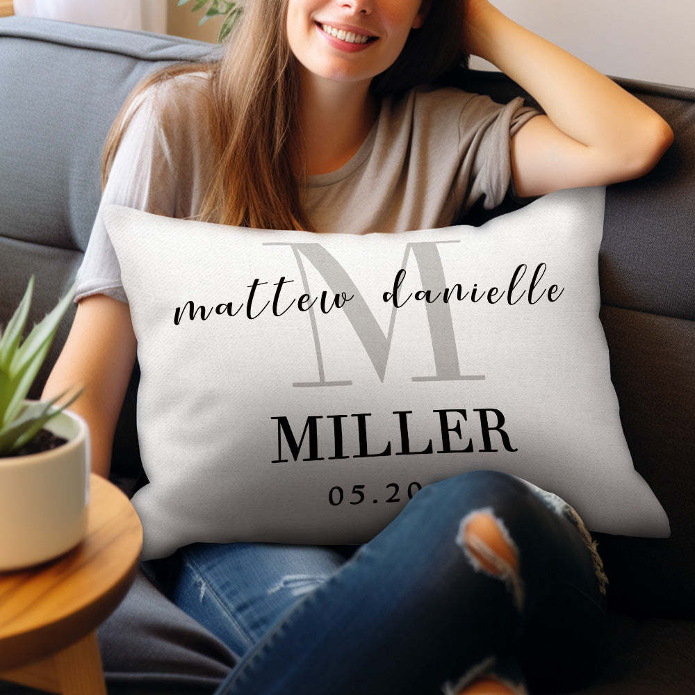 Custom Photo Pillow with Your Text Love Family Pillow Gifts for Family ( Rectangle) - auphotoblanket