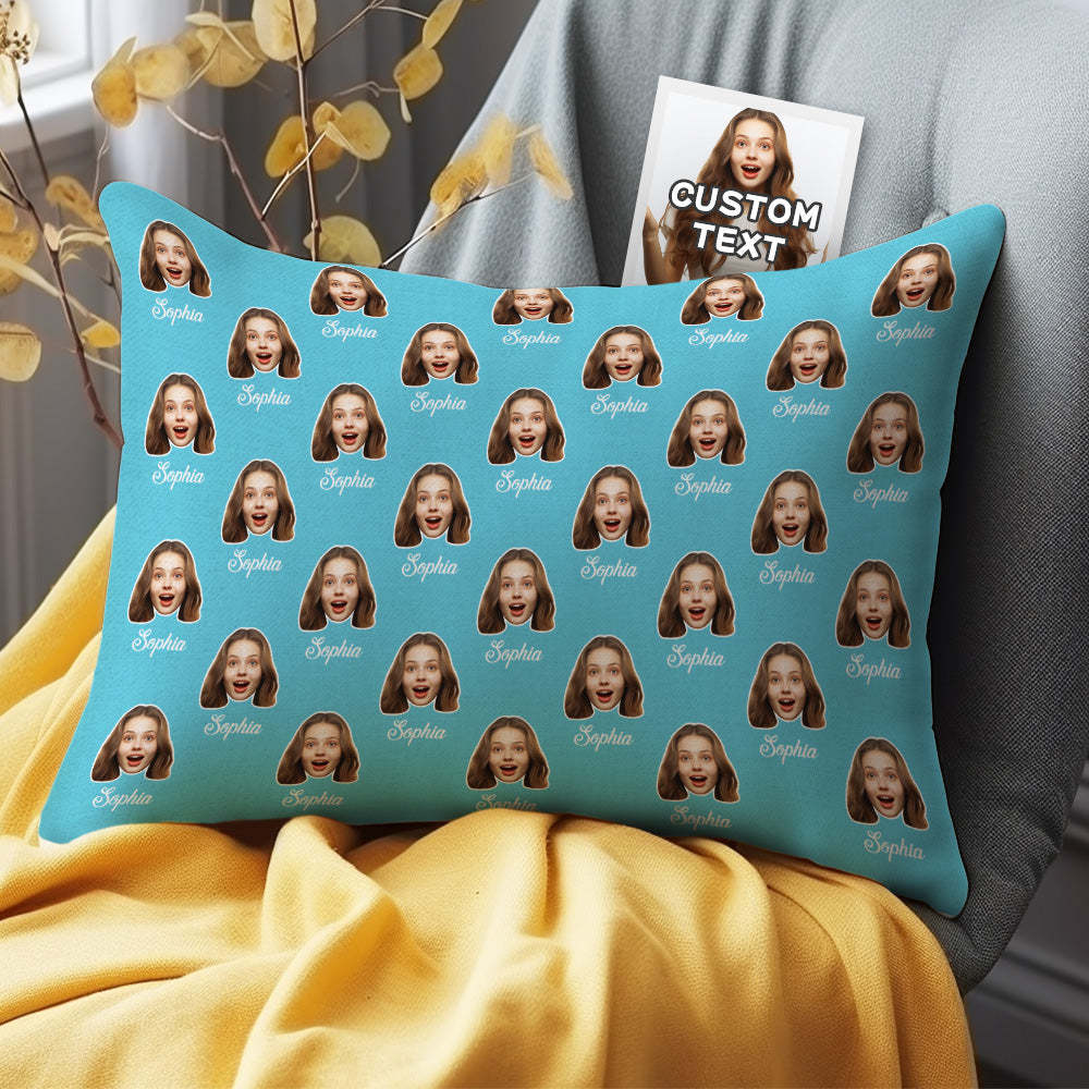 Custom Funny Face Pillow Family Member Pillow Gifts for Loved One - auphotoblanket