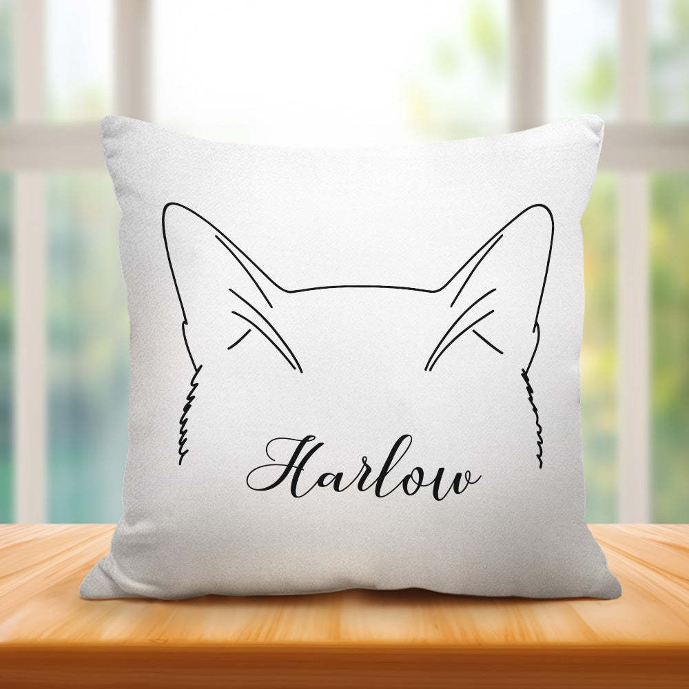 Custom Cat Pillow with Your Own Text Best Gifts For Pet Lovers - auphotoblanket