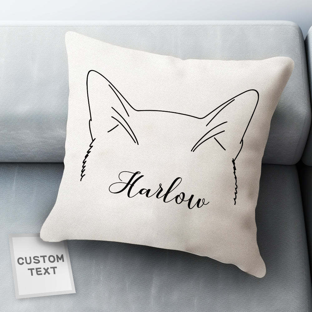 Custom Cat Pillow with Your Own Text Best Gifts For Pet Lovers - auphotoblanket