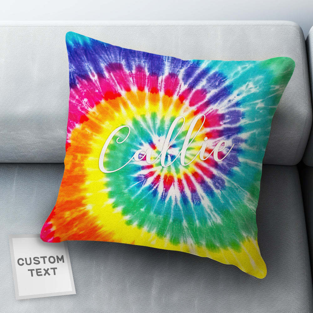 Custom Text Tie Dye Pillow Gifts For Children - auphotoblanket