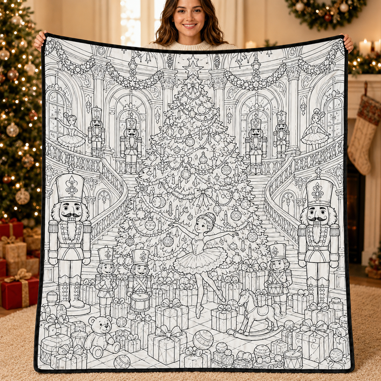 DIY Drawing Blanket (Optional 24-Color Marker Set) Create Your Art Blanket Washable Keepsake Blanket for Kids & Adults - auphotoblanket