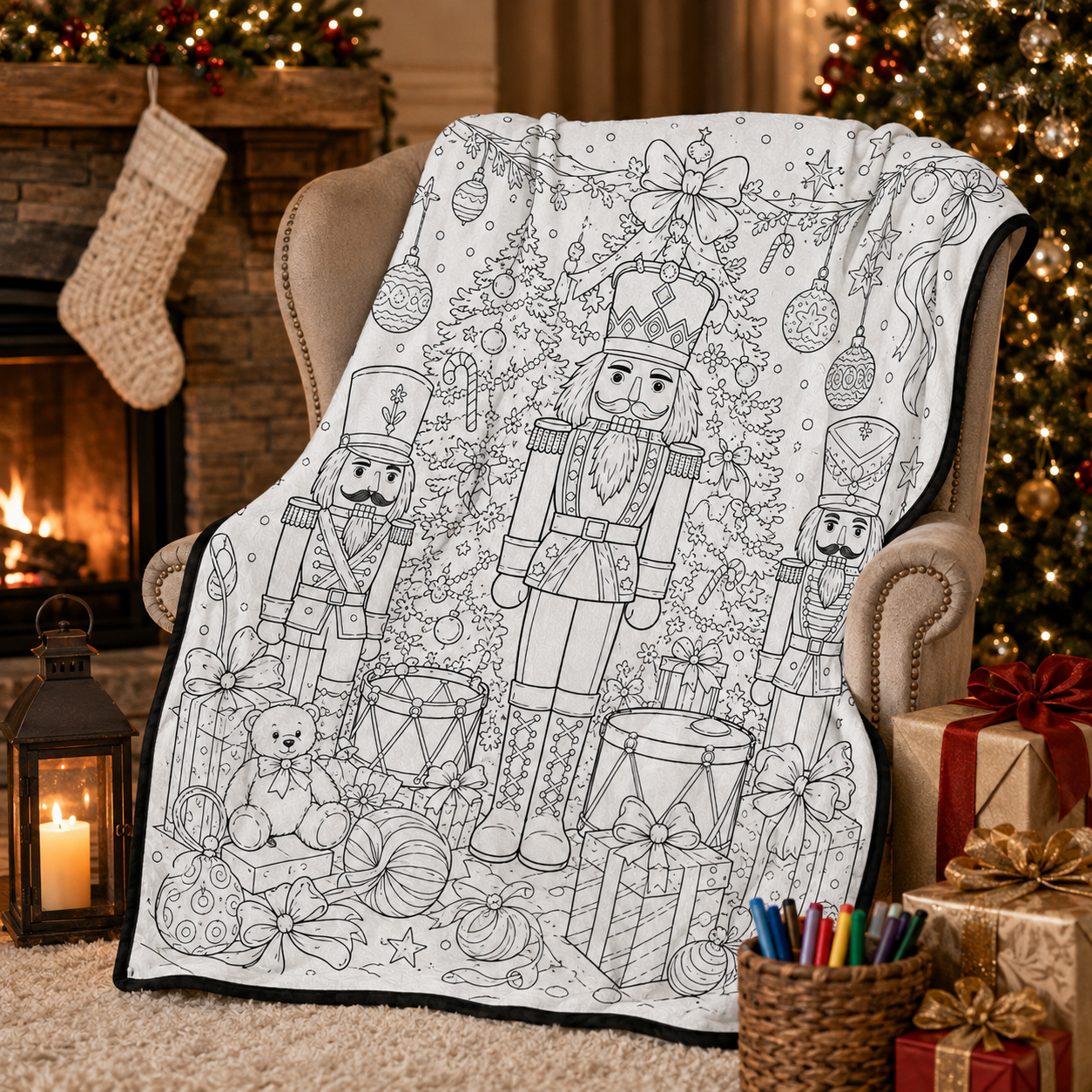 DIY Drawing Blanket (Optional 24-Color Marker Set) Create Your Art Blanket Washable Keepsake Blanket for Kids & Adults - auphotoblanket