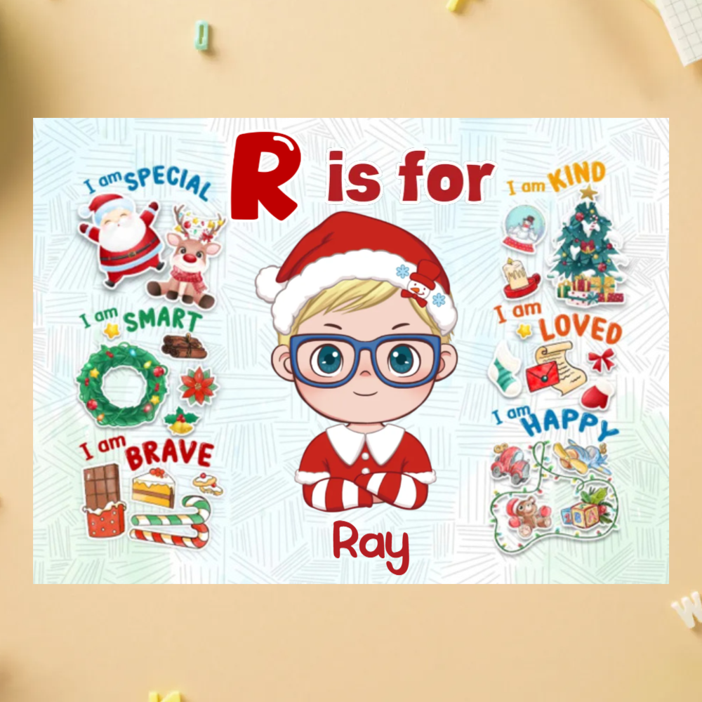 Personalized Christmas Jigsaw Puzzle for Kids - Custom Puzzle Gift with Name - auphotoblanket