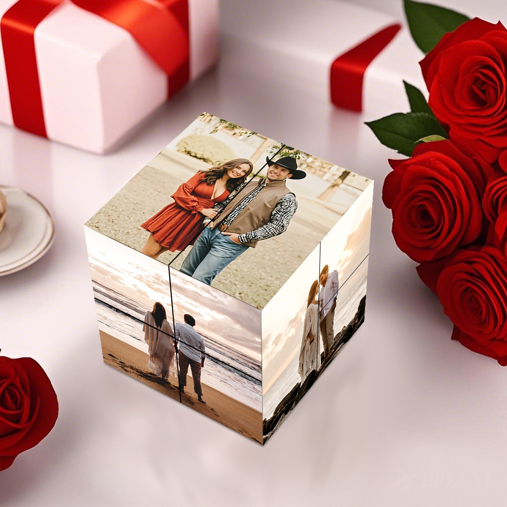 Custom Photo Cube Flipping Photo Cube Picture Cube Valentine's Day Gifts - auphotoblanket