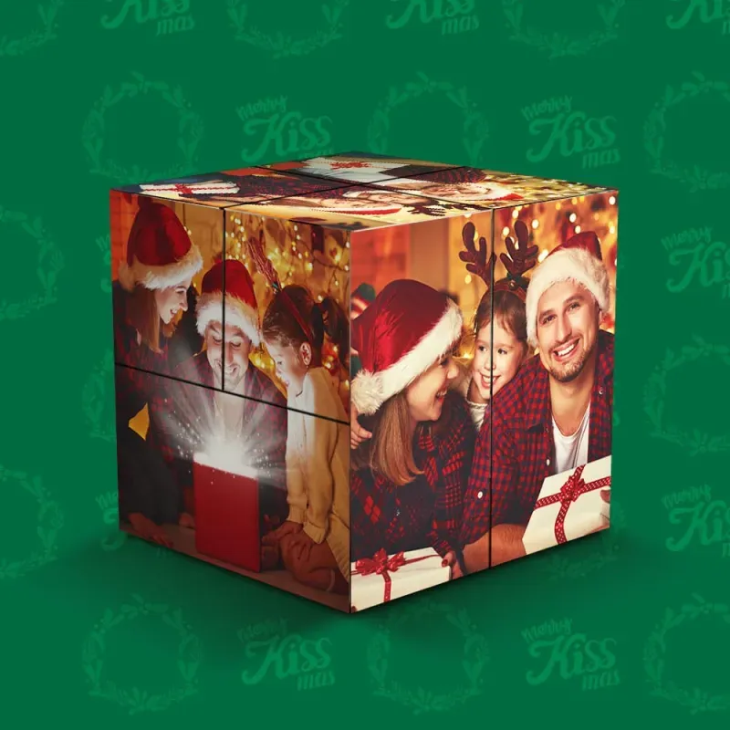 Custom Photo Rubic's Cube Multiphoto Colorful Wooden Rubic's Cube Christmas Gifts For Couple