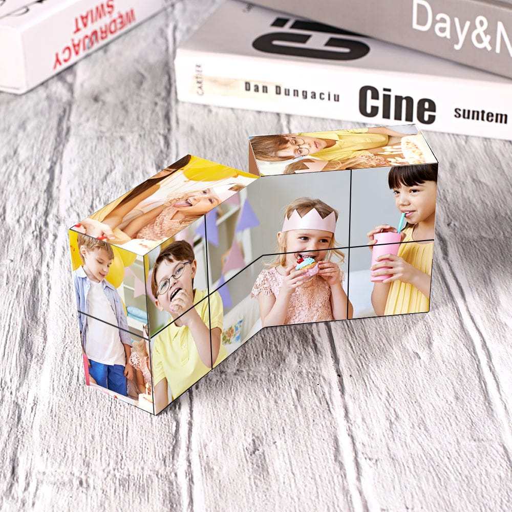 Birthday Gift Custom Photo Cube Flipping Photo Cube Magic Cube - auphotoblanket