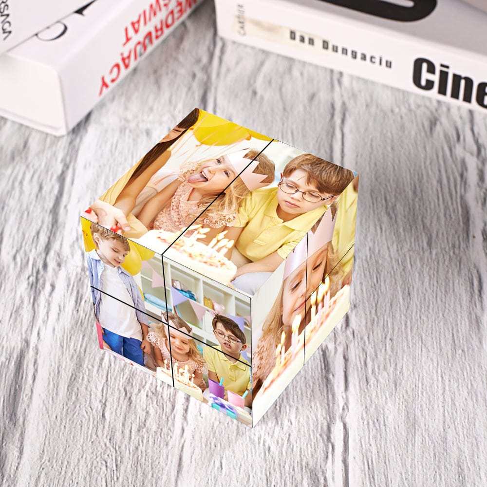 Birthday Gift Custom Photo Cube Flipping Photo Cube Magic Cube - auphotoblanket