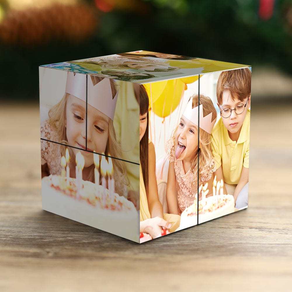 Birthday Gift Custom Photo Cube Flipping Photo Cube Magic Cube - auphotoblanket