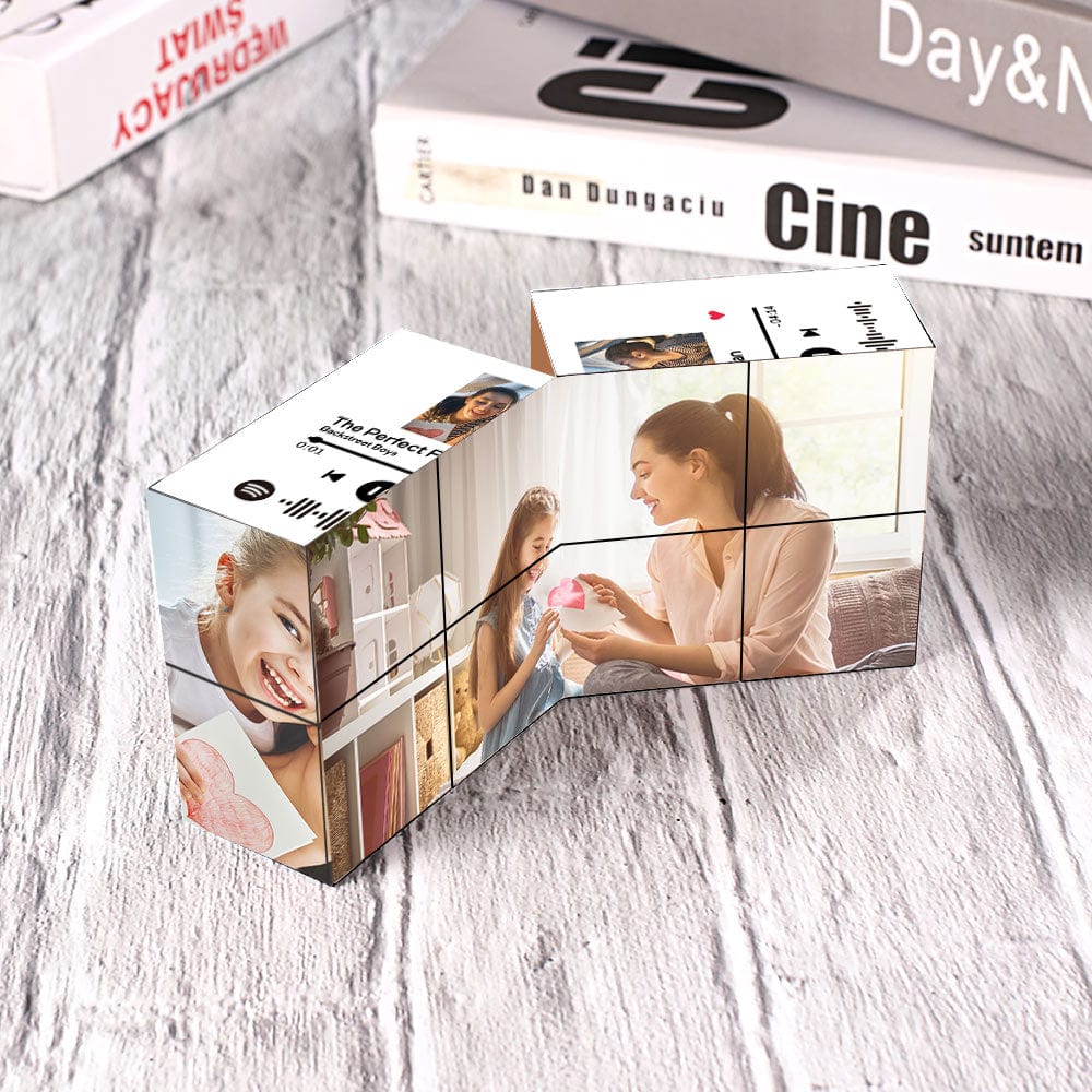 Custom Photo Cube Magic Photo Cube with Spotify Code Gift For Mother
