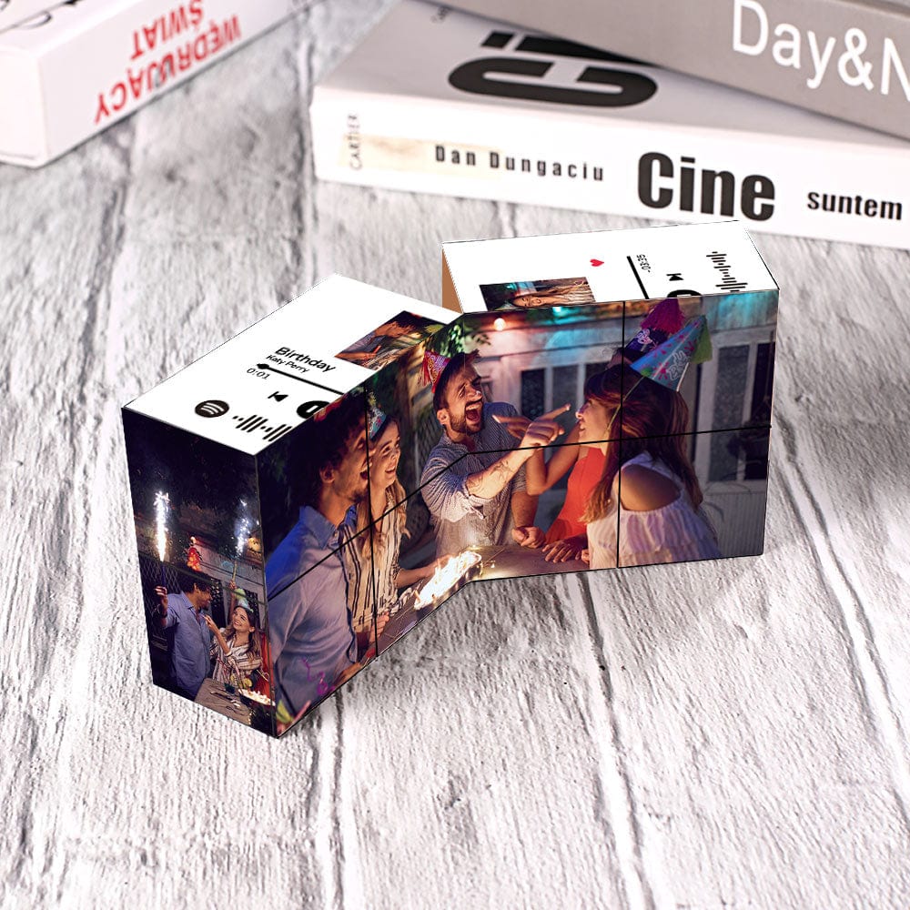 Birthday Gift Custom Magic Photo Cube with Spotify Code Gift For Friends