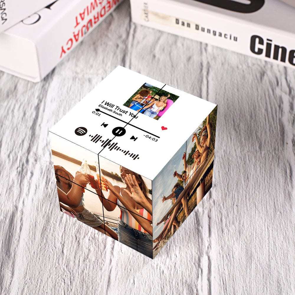 Personalized Magic Photo Cube with Spotify Code Living Room Gifts For Friends - auphotoblanket