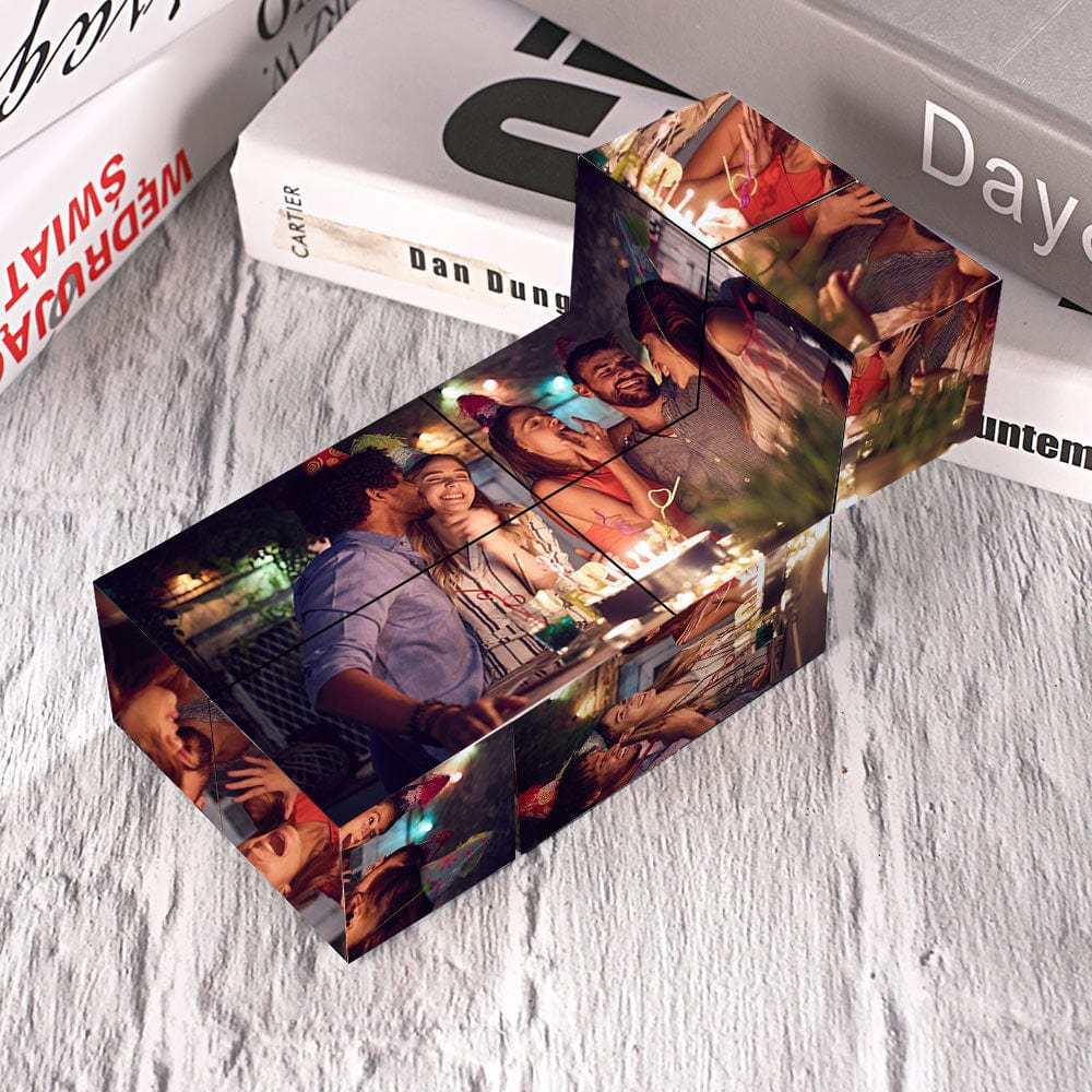 Birthday Gift Custom Magic Photo Cube with Spotify Code Gift For Friends - auphotoblanket