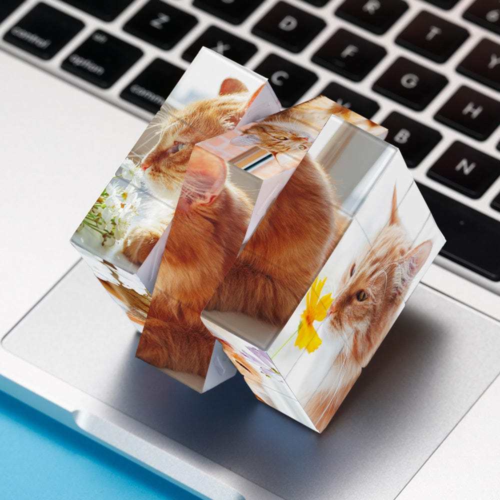 Custom Photo Rubic's Cube Pet Memorial Gift For Pet Lovers - auphotoblanket