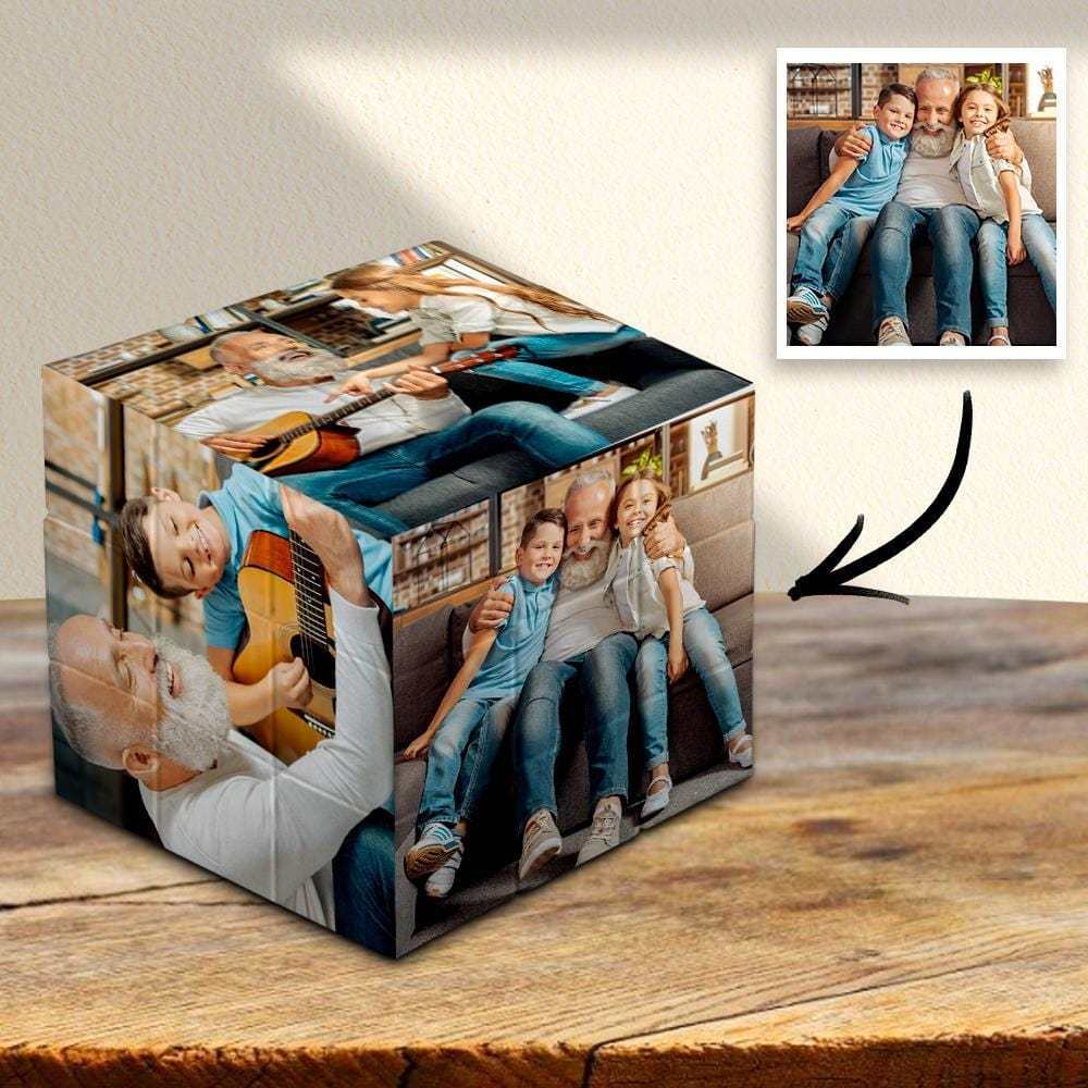 Photo Rubic's Cube Custom Rubic's Cube Gifts for Grandpa - auphotoblanket