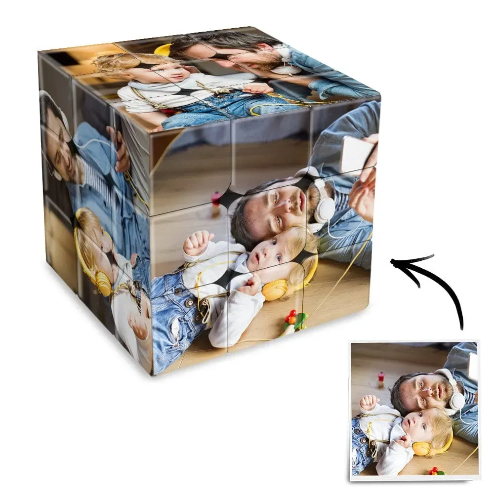 Father's Day Gifts Custom Rubic's Cube Gift For Dad - auphotoblanket