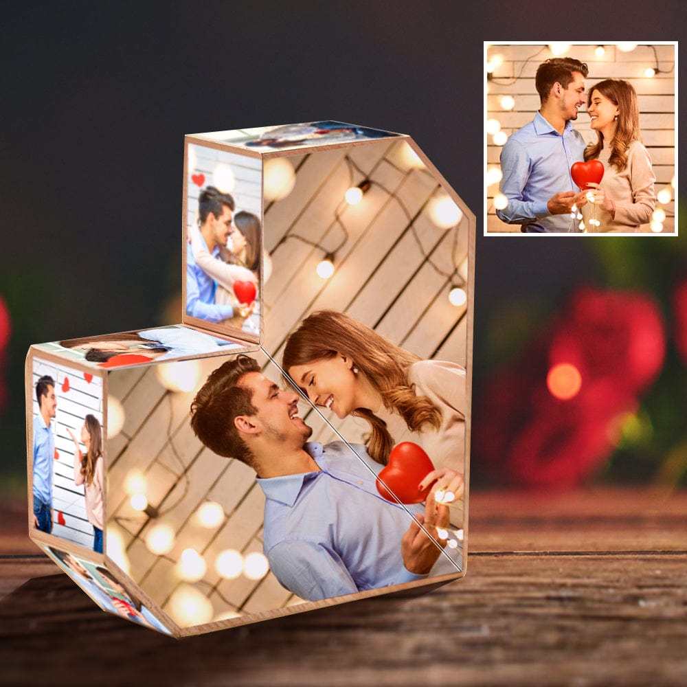 Personalized Photo Rubic's Cube Multiphoto Colorful Wooden Rubic's Cube Valentine's Day Gifts - auphotoblanket