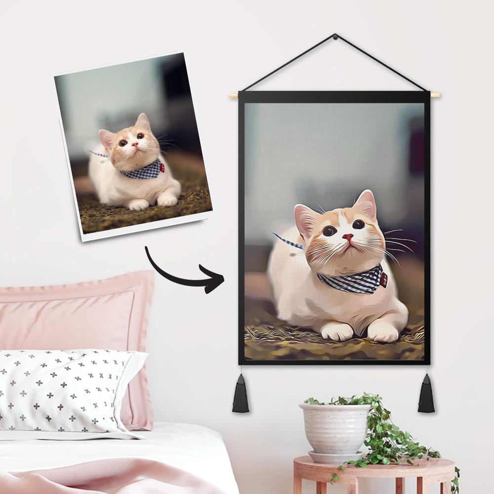 Personalised Custom Pet Photo Tapestry - Wall Decor Hanging Fabric Art Painting Hanger Frame Poster