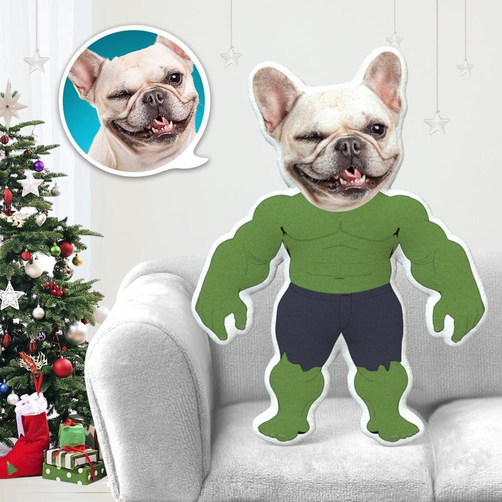 MiniMe Dog Costume Pillow Doll Dog Photo Pillow Dog Face Pillow Personalised Dog Pillow Custom Dog Pillow Dog Picture Pillow Hulk Costume