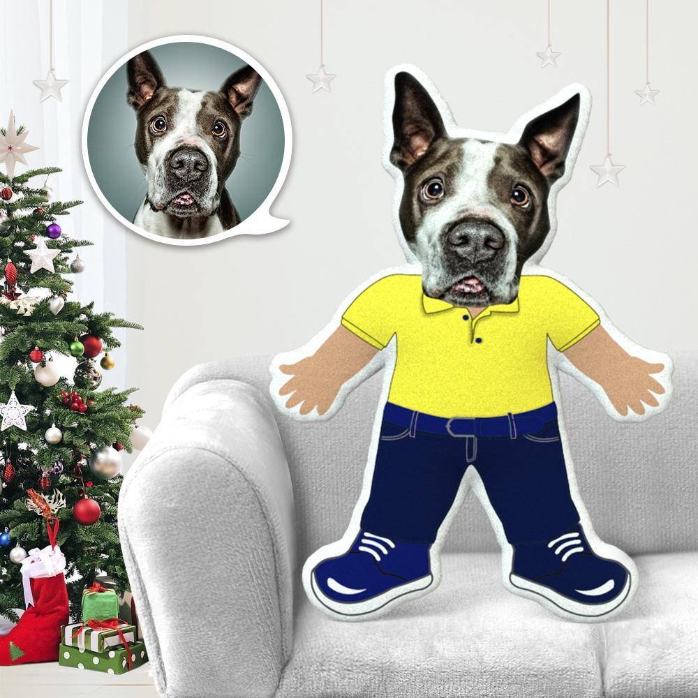 MiniMe Dog Costume Pillow Doll Dog Photo Pillow Dog Face Pillow Personalised Dog Pillow Custom Dog Pillow Dog Picture Pillow Yellow Polo Costume