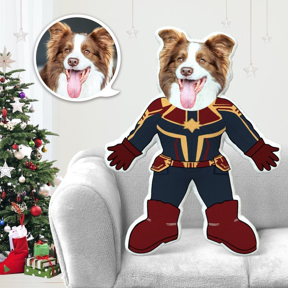 MiniMe Dog Costume Pillow Doll Dog Photo Pillow Dog Face Pillow Personalised Dog Pillow Custom Dog Pillow Dog Picture Pillow Capitain Marvel Costume