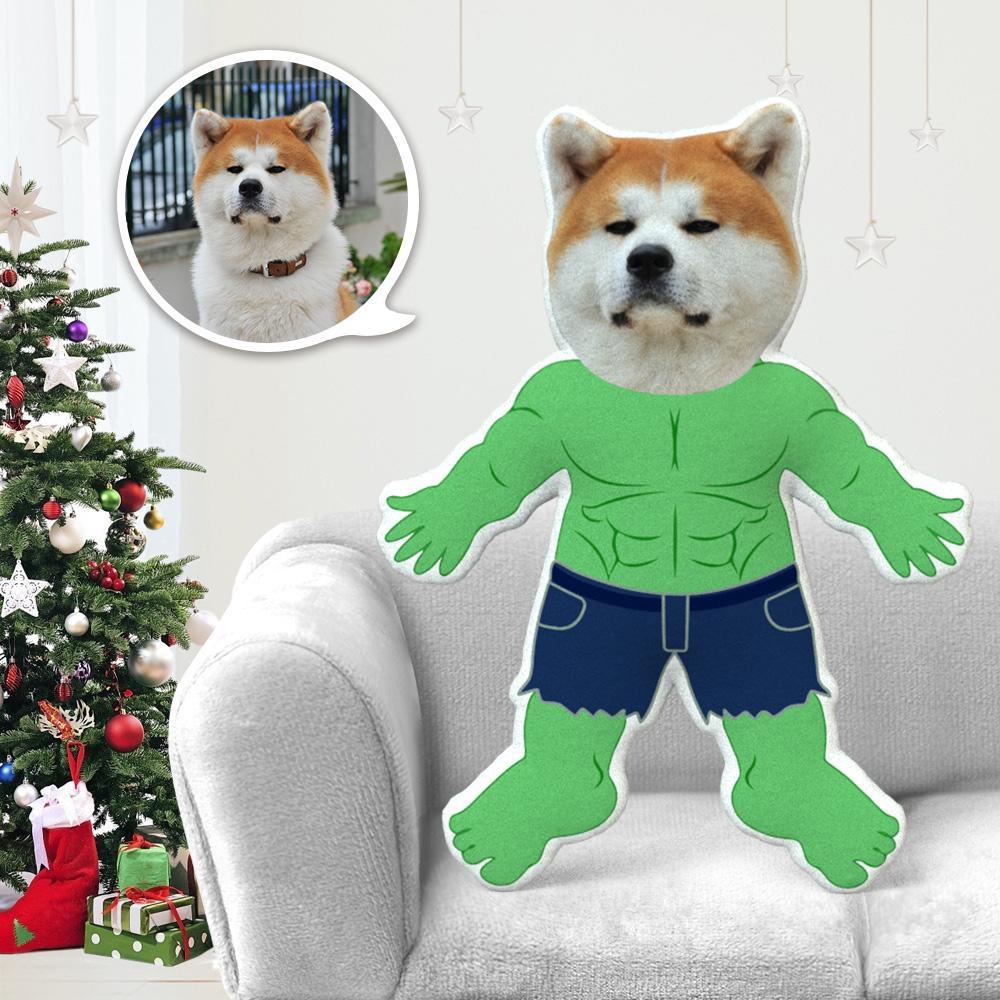 MiniMe Dog Costume Pillow Doll Dog Photo Pillow Dog Face Pillow Personalised Dog Pillow Custom Dog Pillow Dog Picture Pillow Hulk Costume