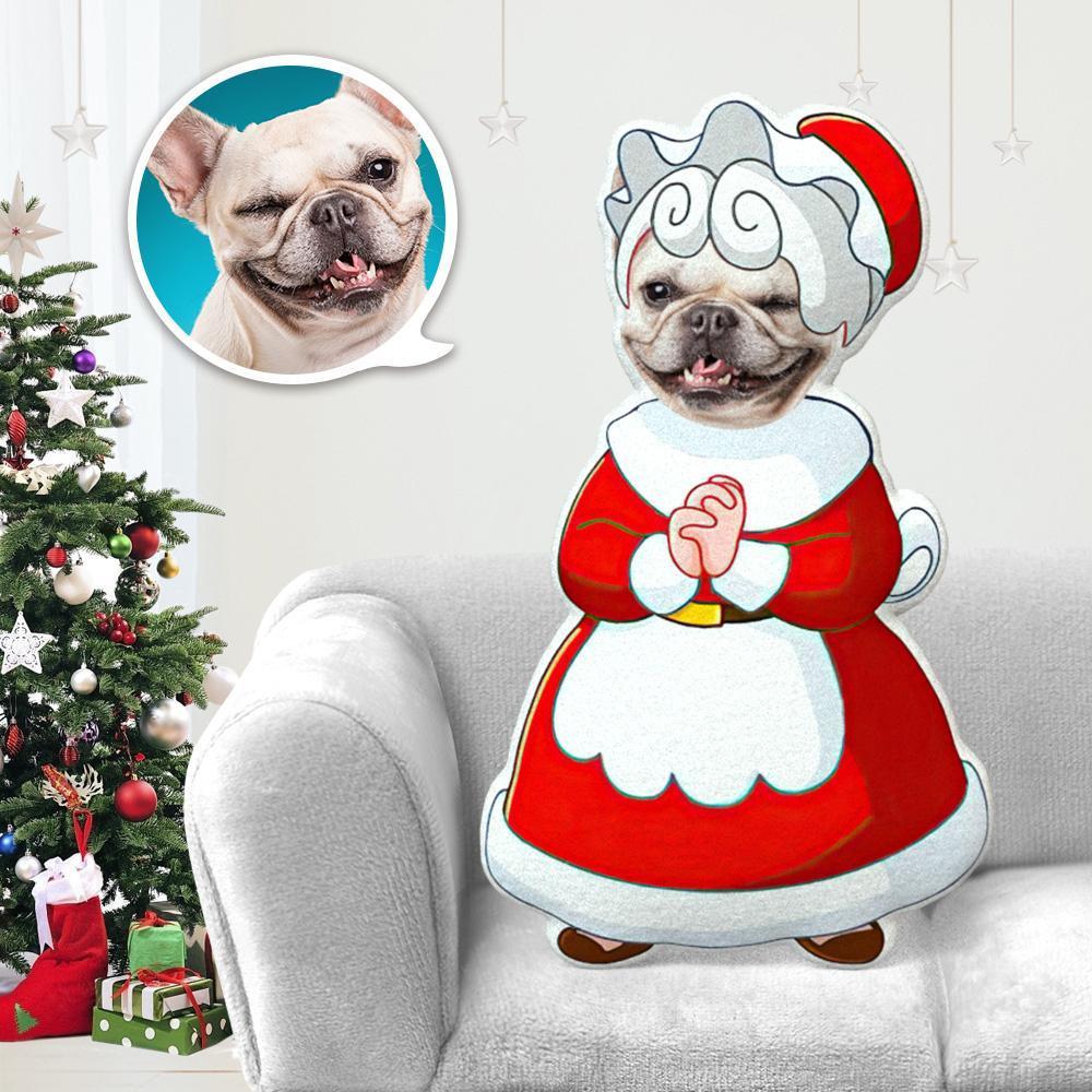 MiniMe Dog Costume Pillow Doll Dog Photo Pillow Dog Face Pillow Personalised Dog Pillow Custom Dog Pillow Dog Picture Pillow Mrs Santa Claus Costume