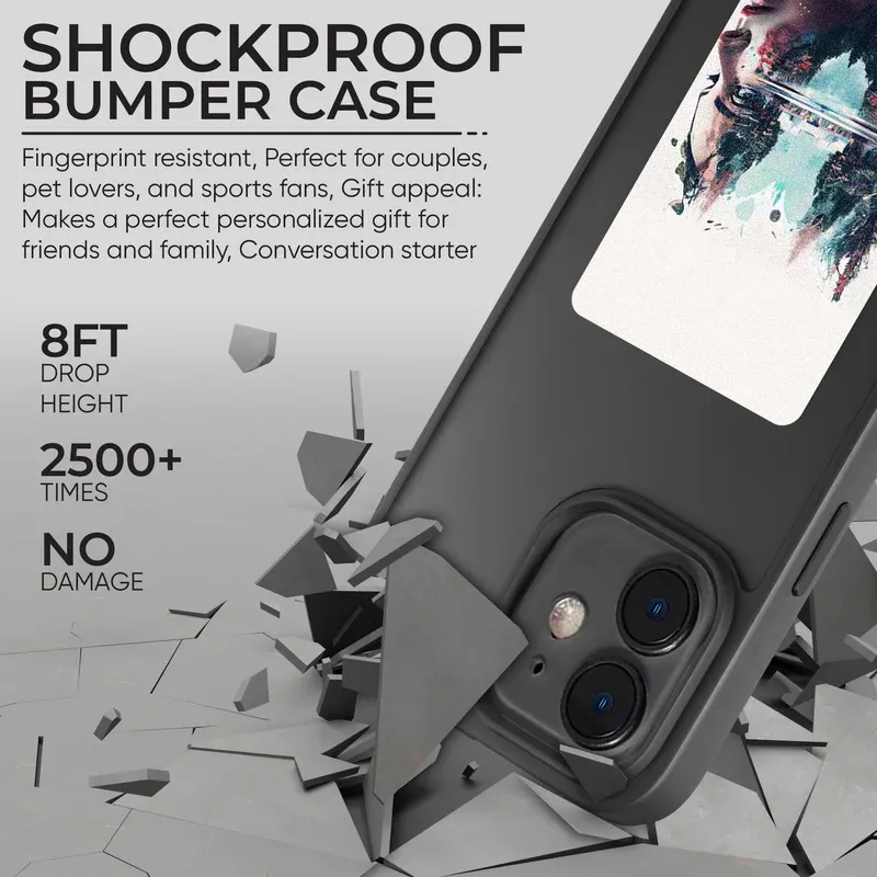 Personalized Custom Phone Case with E Ink Display Special Gift Idea Unique DIY Design - auphotoblanket