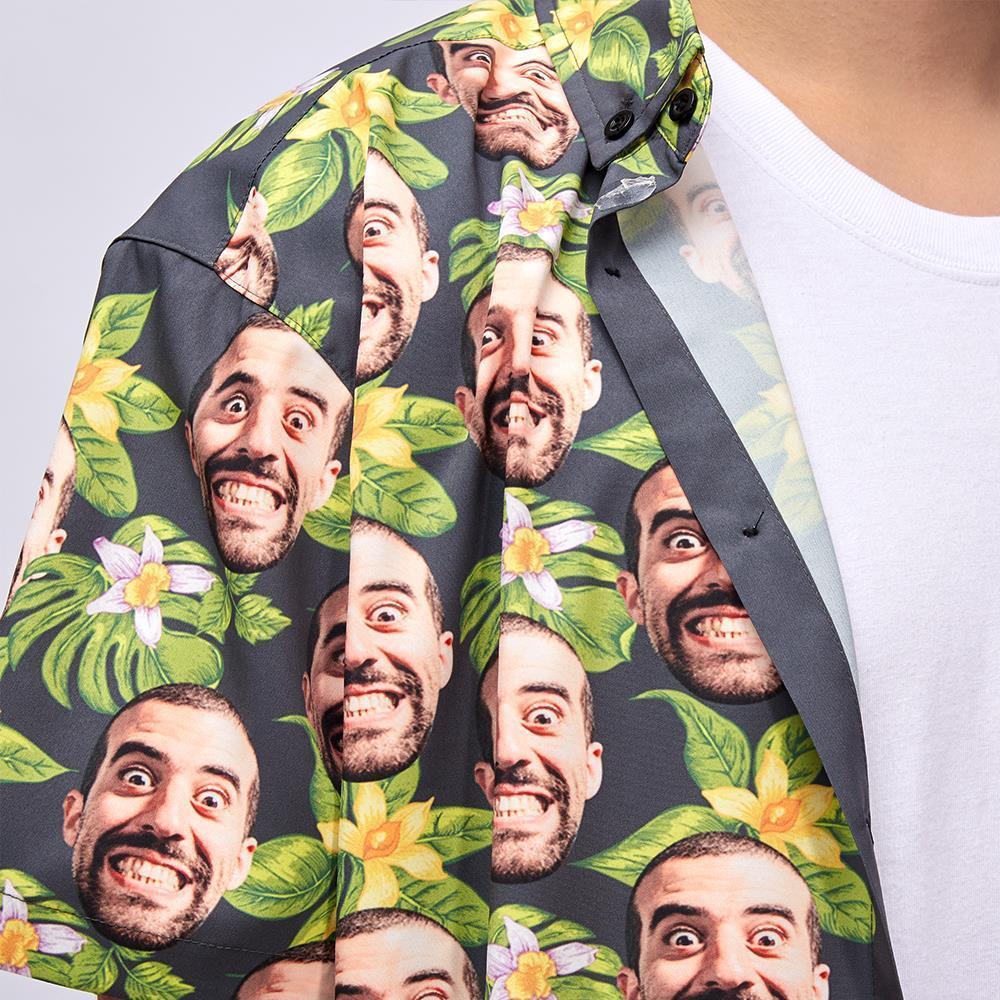 Custom Face Men's Hawaiian Shirt Avocado