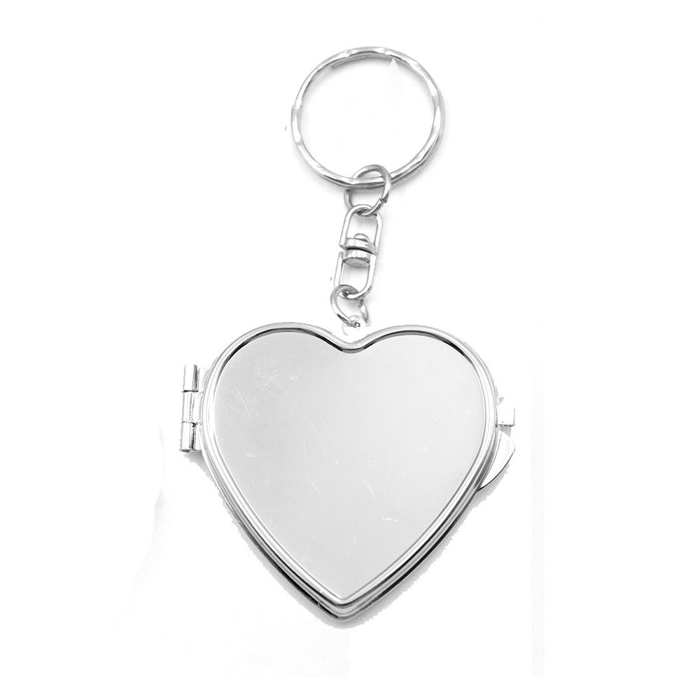 Metal Lipstick Holder Bag Charm Heart & Star Decor Lipstick Case Keychain With Mini Mirror Bag Pendant For Handbags - auphotoblanket