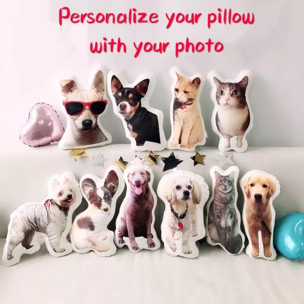 Custom Pet Photo Pillow, Custom Pet Face Pillow, 3D Portrait Pillow