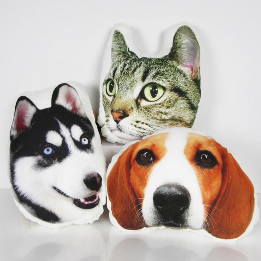 Custom Pet Photo Pillow, Custom Pet Face Pillow, 3D Portrait Pillow