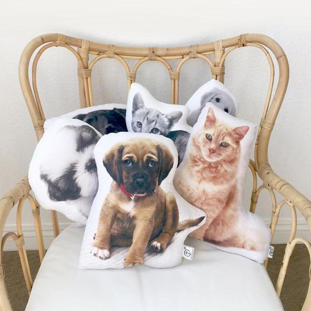 Custom Pet Photo Pillow, Custom Pet Face Pillow, 3D Portrait Pillow