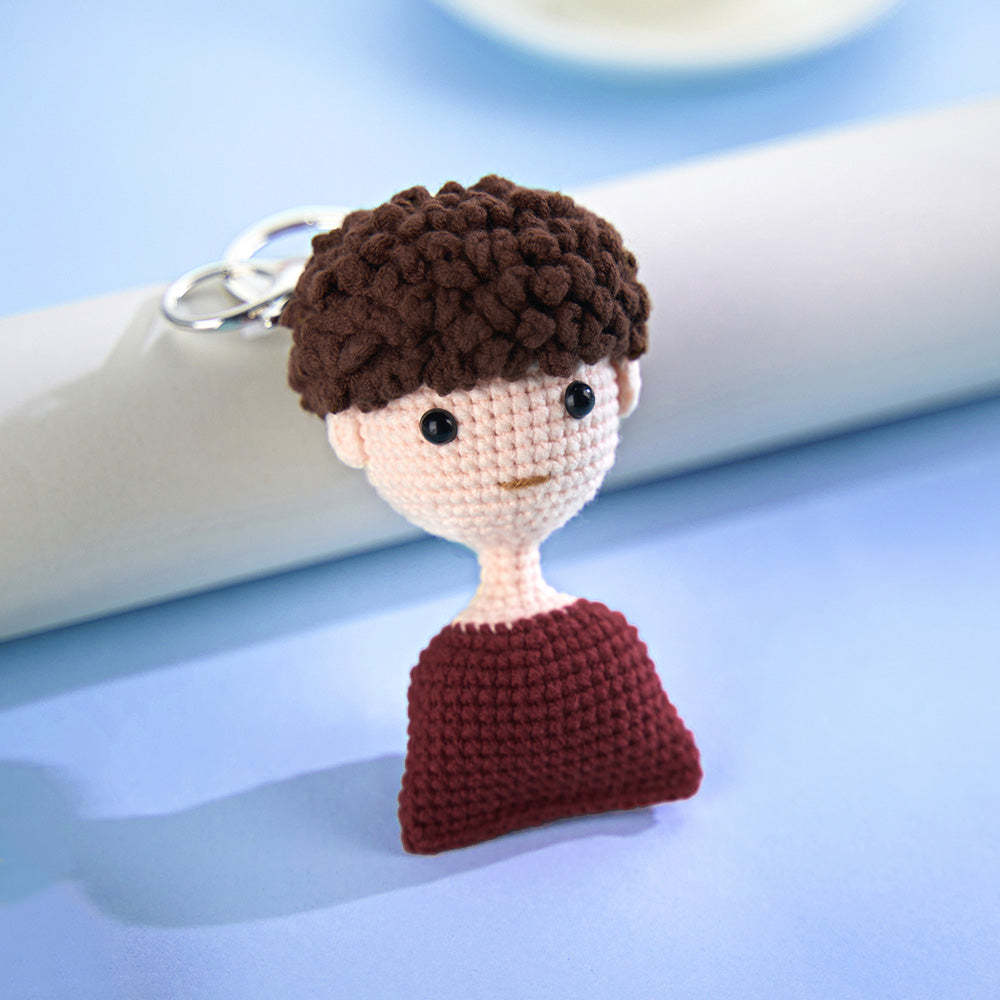 Custom Crochet Doll Keychain Personalized Gifts Handwoven Mini Dolls - auphotoblanket