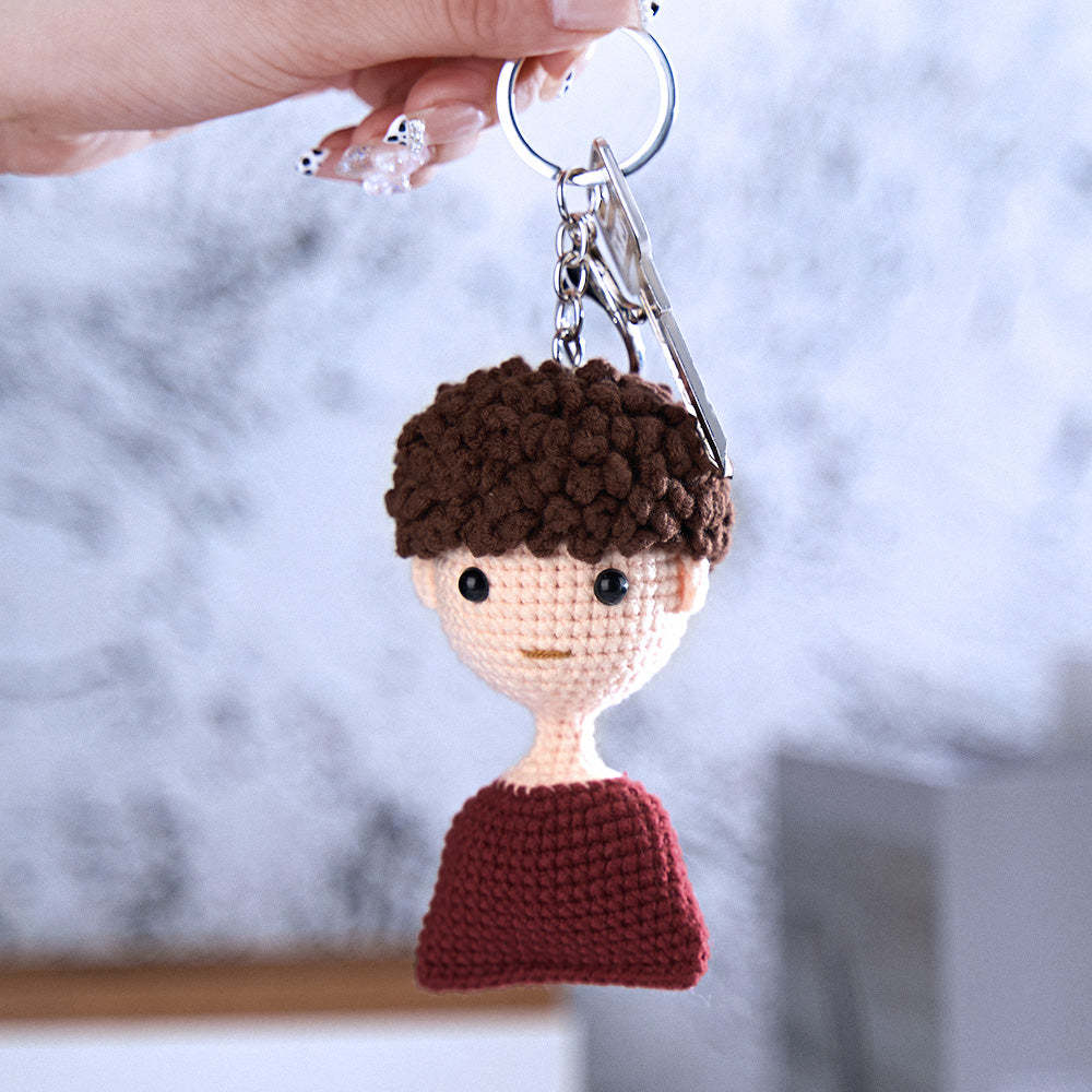 Custom Crochet Doll Keychain Personalized Gifts Handwoven Mini Dolls - auphotoblanket