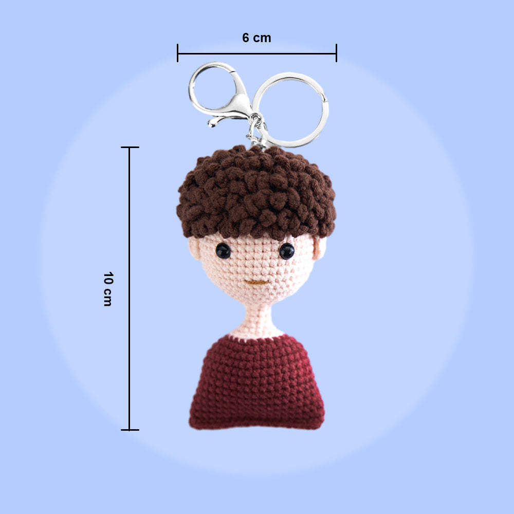 Custom Crochet Doll Keychain Personalized Gifts Handwoven Mini Dolls - auphotoblanket