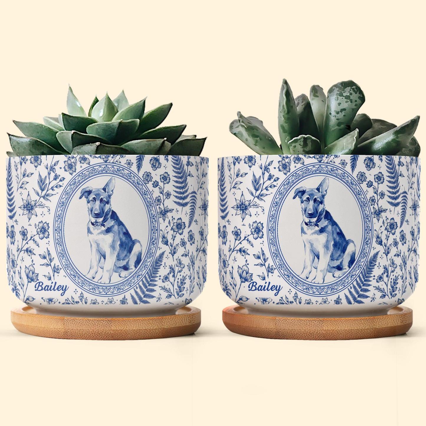 Pet Portrait Planter Home Decor, Pet Memorial Remembrance - Personalized Plant Pot - auphotoblanket