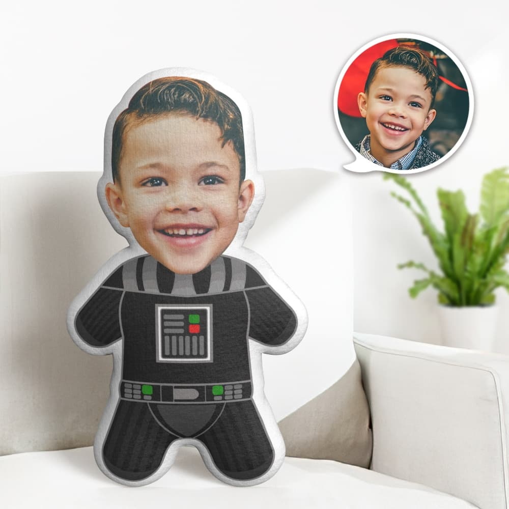 Darth Vader Minime Throw Pillow Custom Face Pillow Personalized Cute Minime Pillow Gifts - auphotoblanket