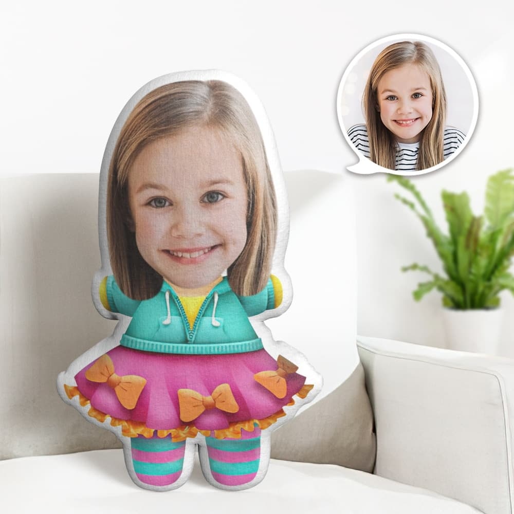 LOL Surprise Neon Q.T. Minime Throw Pillow Custom Face Pillow Personalized Photo Minime Pillow - auphotoblanket