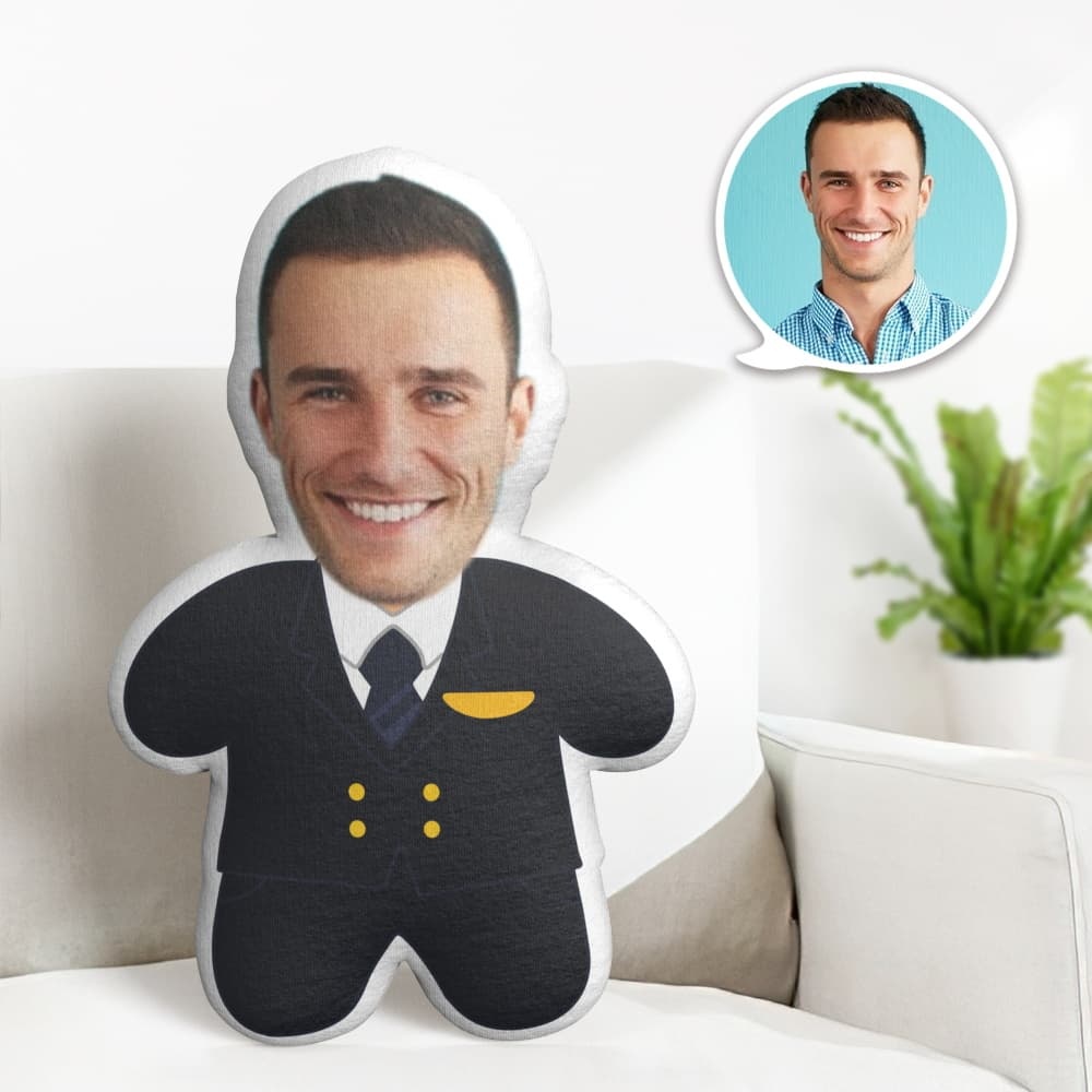 Custom Face Pillow Cute Pilot Minime Personalized Photo Minime Pillow Gifts - auphotoblanket