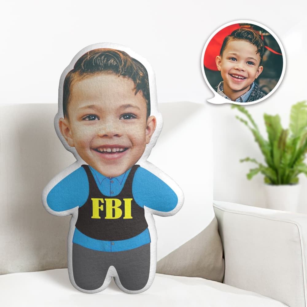 FBI Agent Minime Throw Pillow Custom Cute Pillow Personalized Photo Minime Pillow - auphotoblanket