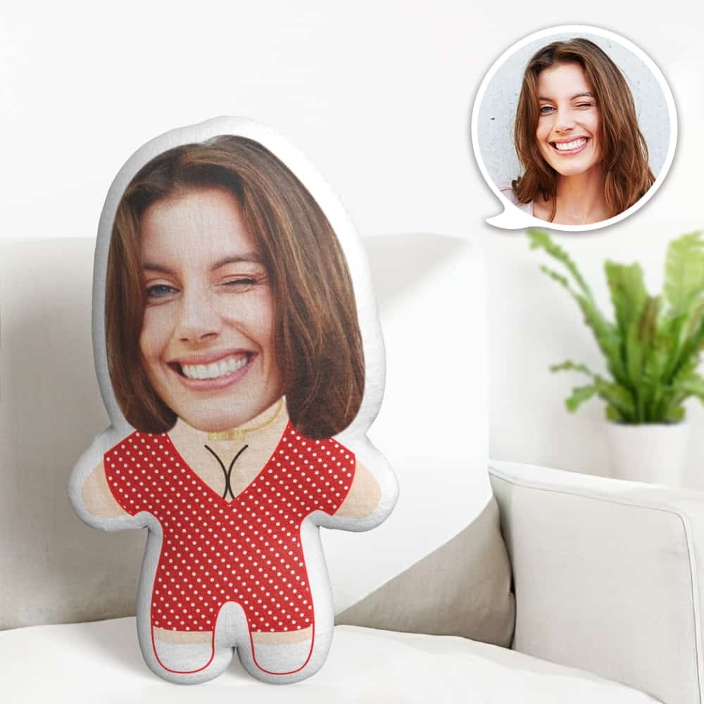 Cute Minime Throw Pillow Custom Face Gifts Personalized Photo Minime Pillow Spicy Girl - auphotoblanket