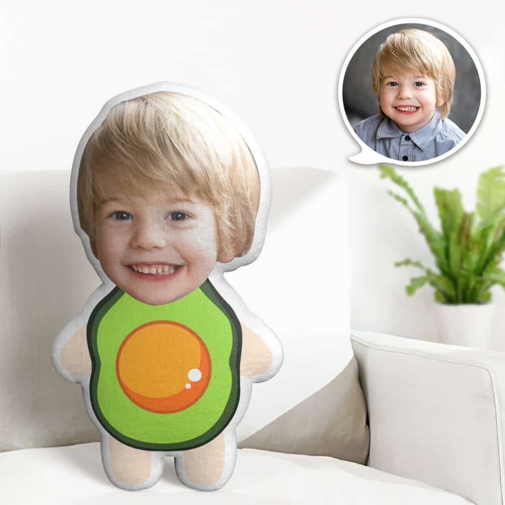 Custom Face Pillow Avocado Minime Personalized Photo Minime Pillow Gifts - auphotoblanket