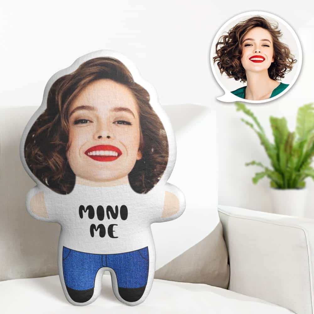 Cute Minime Throw Pillow Custom Face Pillow Personalized Minime Pillow Funny Gifts - auphotoblanket