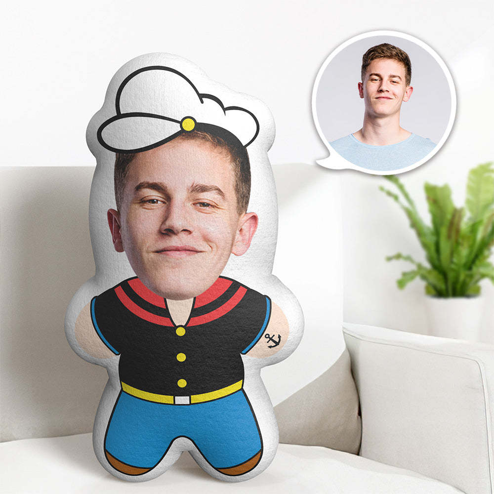 Pillow Face Popeye Minime Throw Pillow Custom Face Gifts Personalized Photo Minime Pillow - auphotoblanket