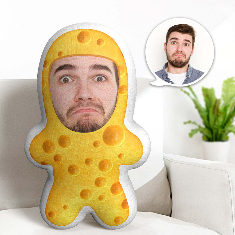 Custom Face Cheese Minime Throw Pillow Gifts Personalized Photo Minime Pillow - auphotoblanket
