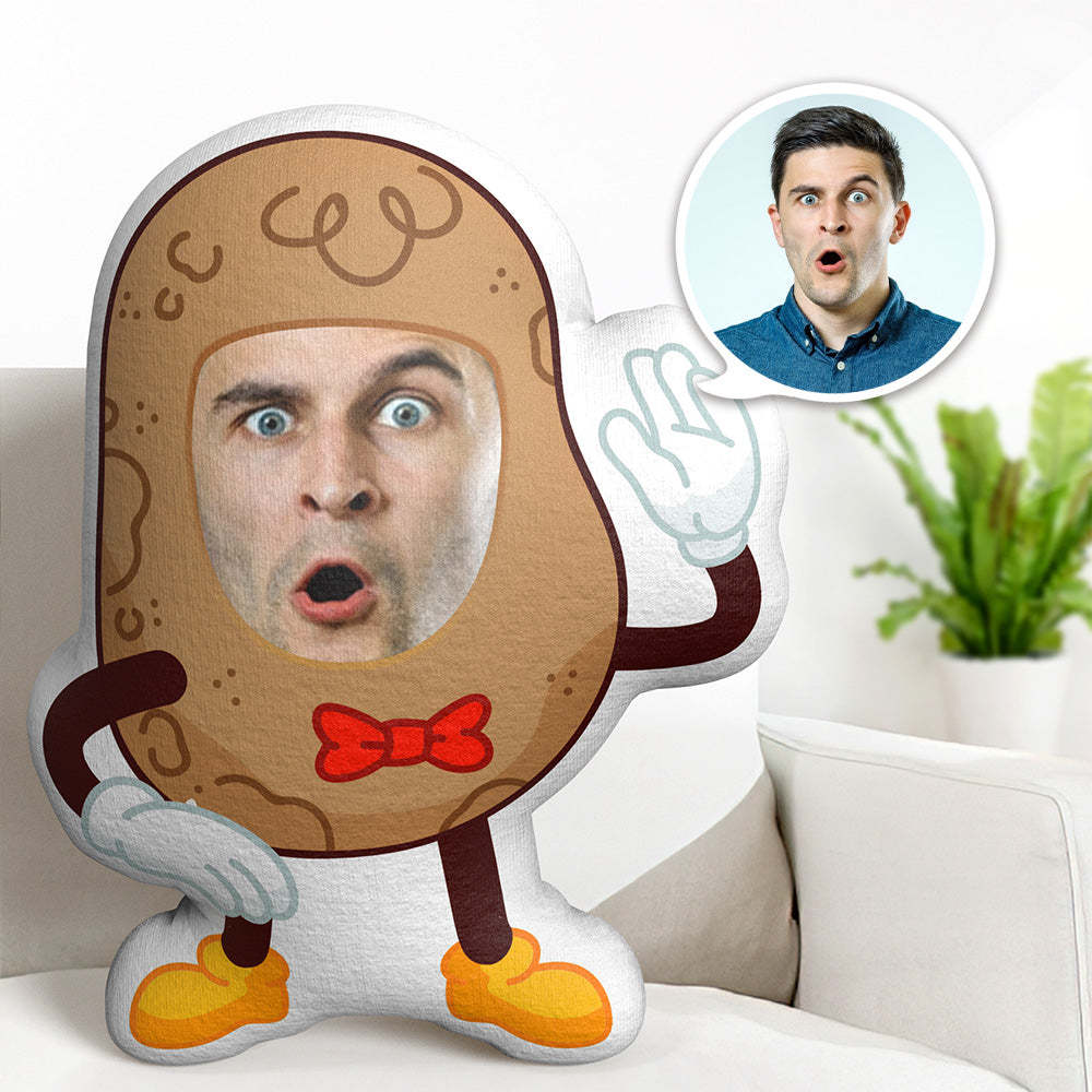 Custom Face Minime Throw Pillow Mr Potato Gifts for Him Personalized Photo Minime Pillow - auphotoblanket