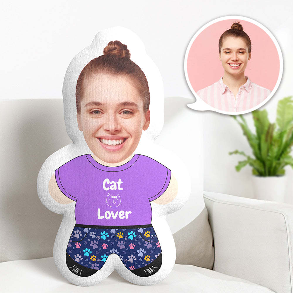 Custom Pillow Face Body Pillow Cat Lover Face Pillow Minime Pillow - auphotoblanket