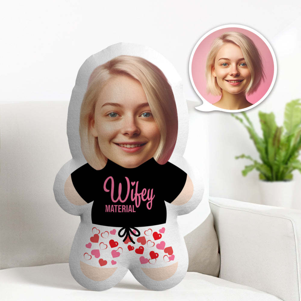 Custom Face Body Pillow Wifey Material Face Pillow Personalized Minime Pillow - auphotoblanket